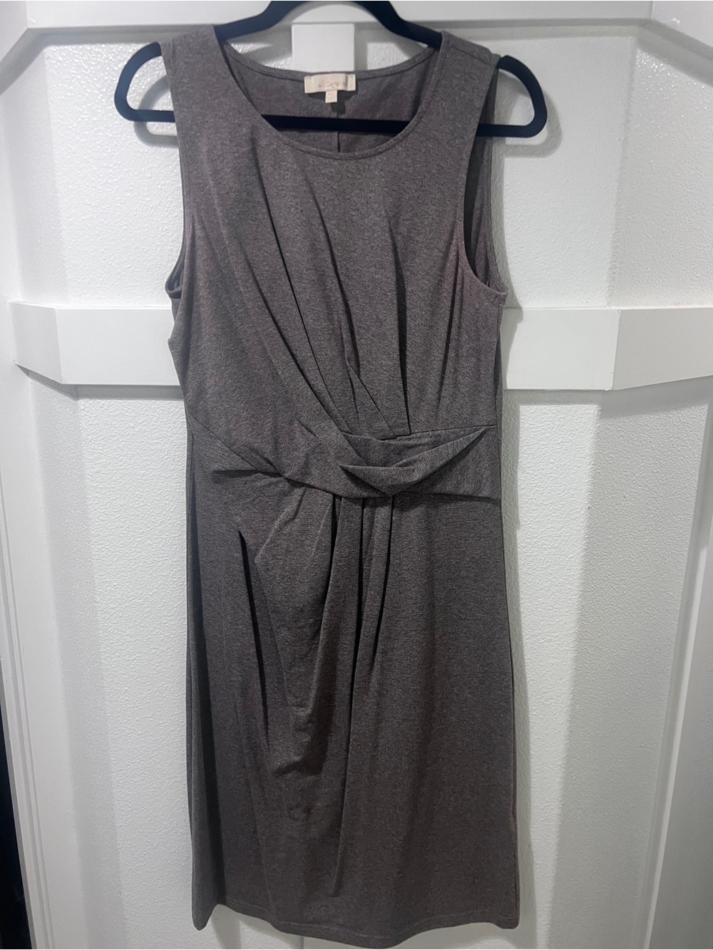 Sleeveless Knot-Waist Women's Dress in Charcoal Gray